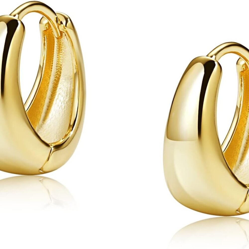 Gold Huggie Earrings Small Huggie Hoop Earrings for Women 14K Gold Plated Hypoal